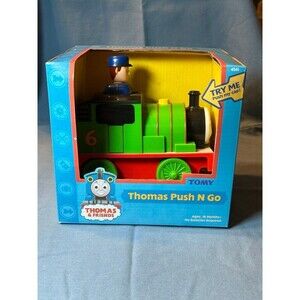 U•2004 Thomas The Tank Engine Percy #6 Green Engine Push N Go Toy #4561 TOMY NOS